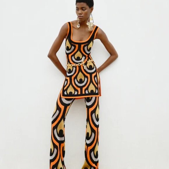 RABANNE H&M GLITTERY JACQUARD KNIT MINI DRESS - Picture 3 of 3